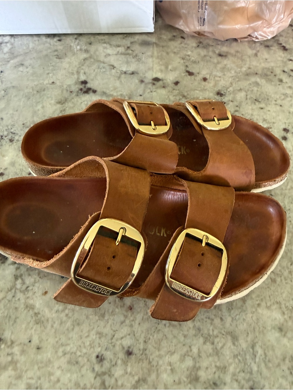 Birkenstock Tan Suede Two-Strap Sandal - Picture 3 of 8